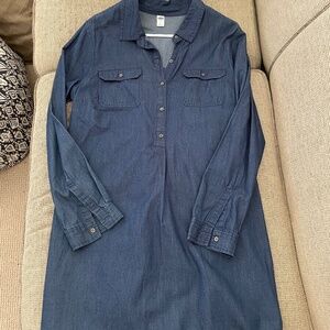 Denim shirt dress light weight. Wear with boots or sandals. Perfect condition